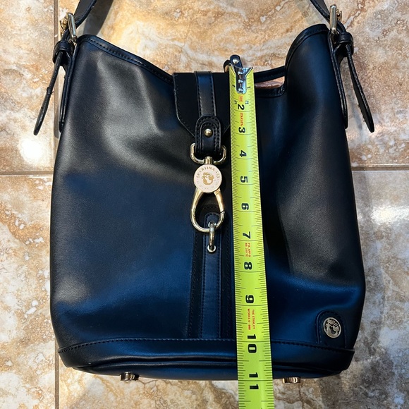 Spartina 449 Black Leather Bucket Bag EUC - Picture 2 of 15